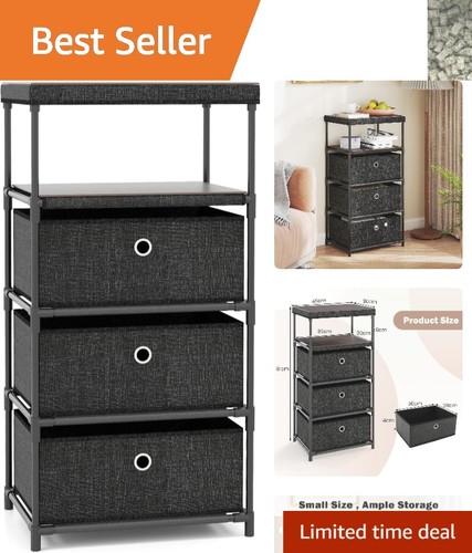 Sleek black tier dresser - sleek,