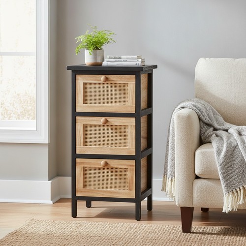 Black wooden chest - wooden,